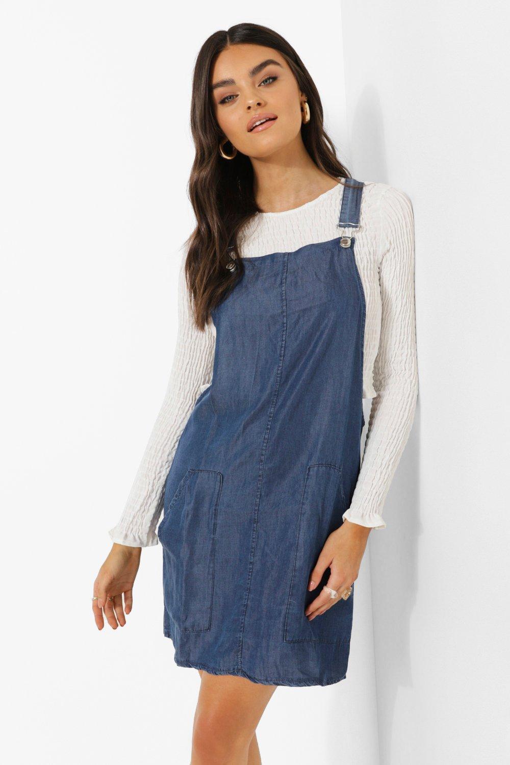 Dungaree dress boohoo best sale